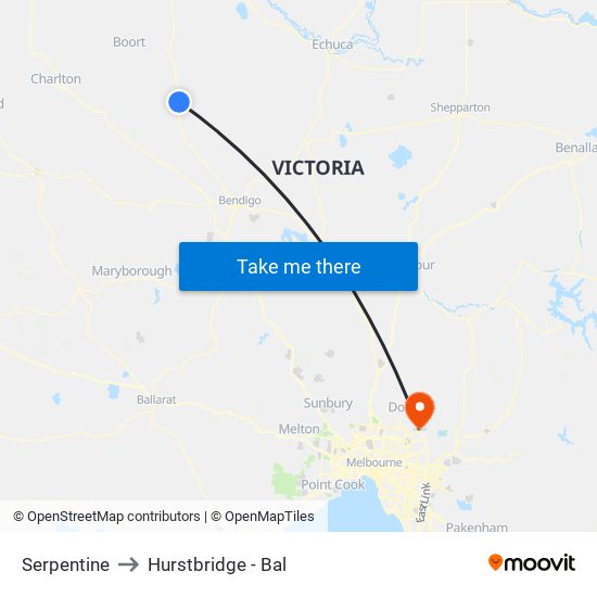 Serpentine to Hurstbridge - Bal map