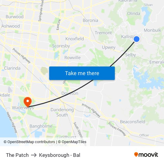 The Patch to Keysborough - Bal map