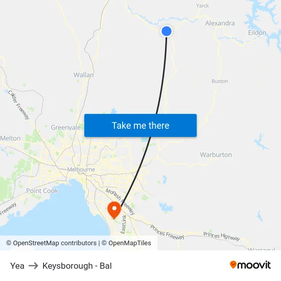 Yea to Keysborough - Bal map