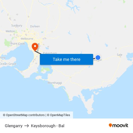 Glengarry to Keysborough - Bal map