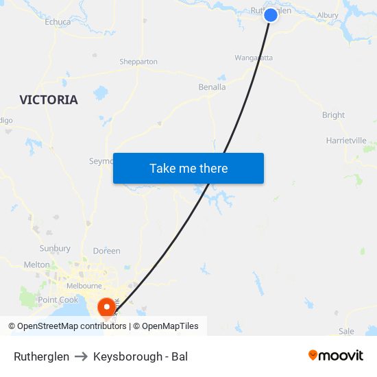 Rutherglen to Keysborough - Bal map