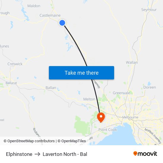 Elphinstone to Laverton North - Bal map