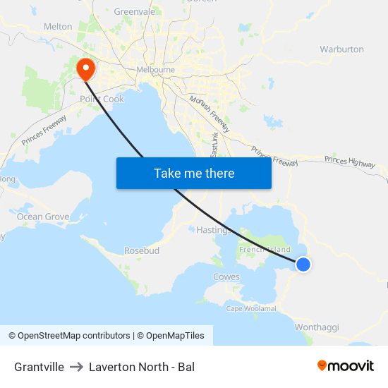 Grantville to Laverton North - Bal map