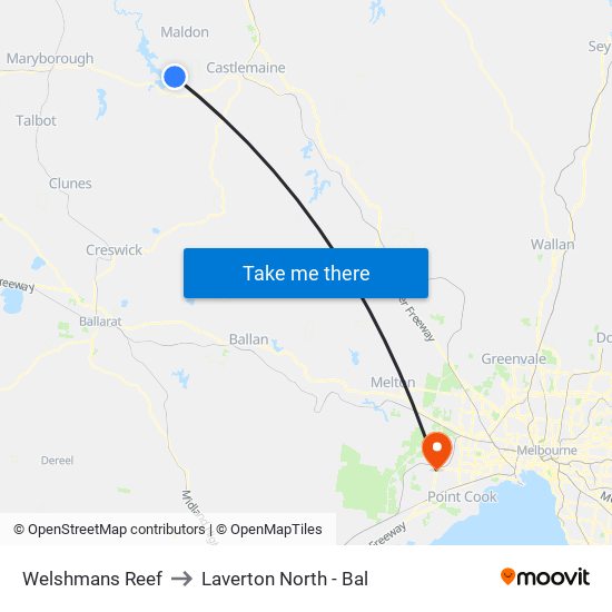 Welshmans Reef to Laverton North - Bal map