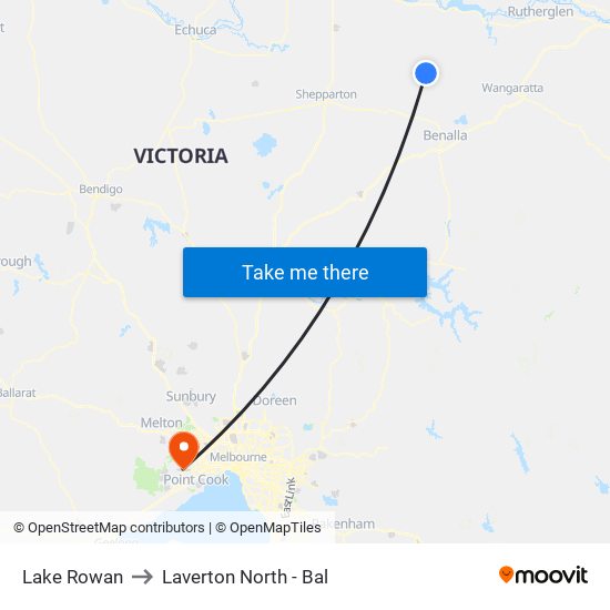 Lake Rowan to Laverton North - Bal map