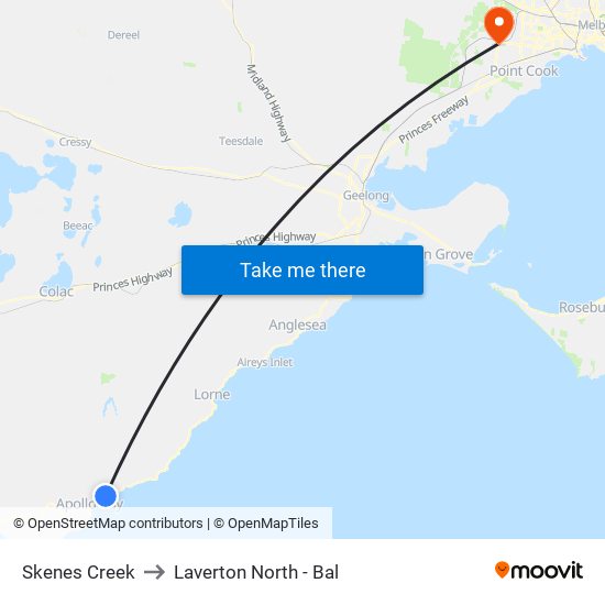 Skenes Creek to Laverton North - Bal map