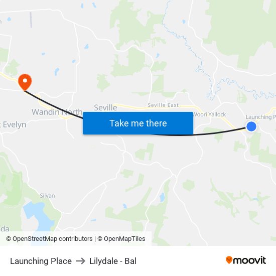 Launching Place to Lilydale - Bal map
