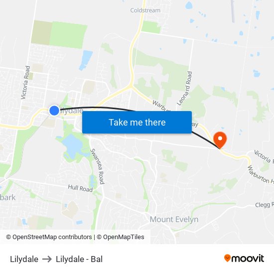 Lilydale to Lilydale - Bal map