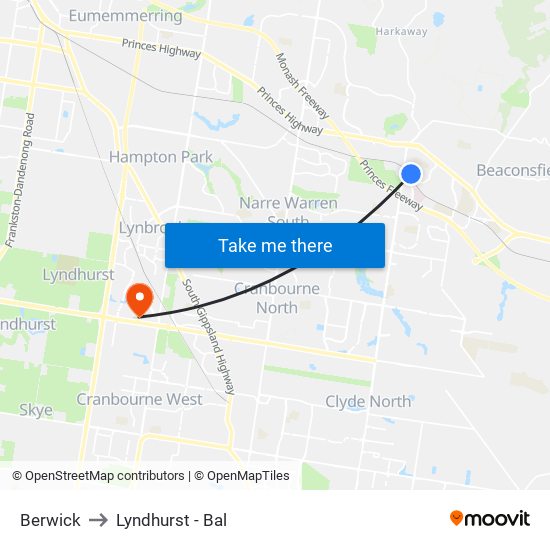 Berwick to Lyndhurst - Bal map