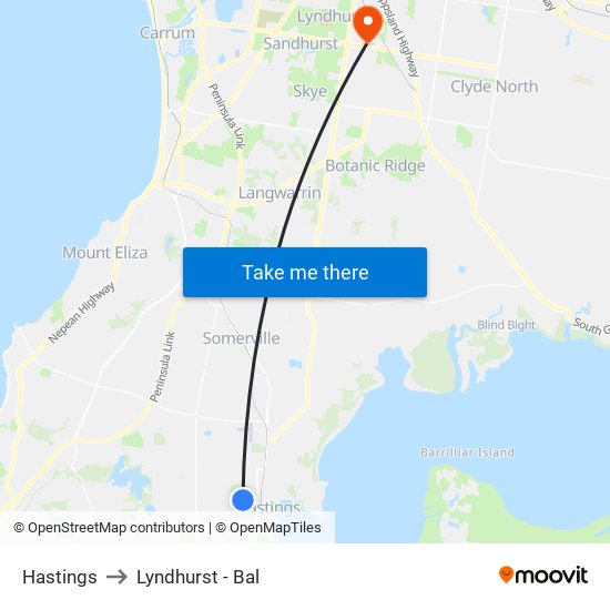 Hastings to Lyndhurst - Bal map