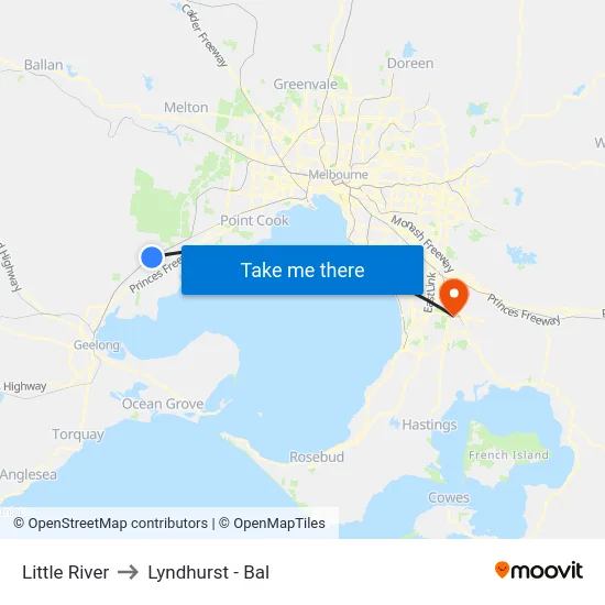 Little River to Lyndhurst - Bal map