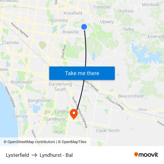 Lysterfield to Lyndhurst - Bal map