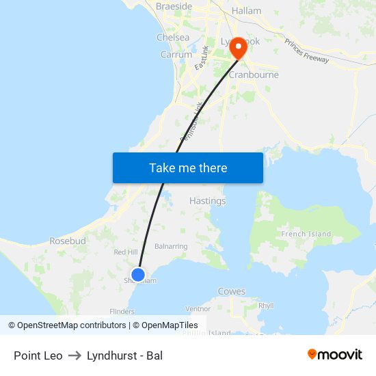 Point Leo to Lyndhurst - Bal map