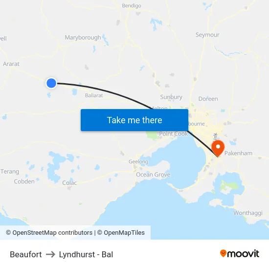 Beaufort to Lyndhurst - Bal map