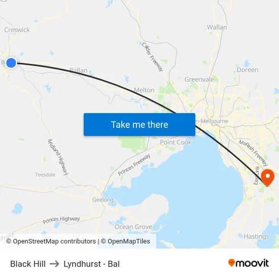 Black Hill to Lyndhurst - Bal map