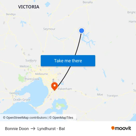 Bonnie Doon to Lyndhurst - Bal map
