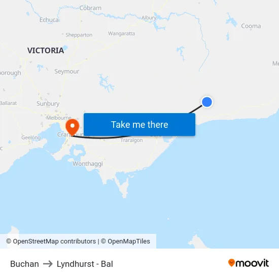 Buchan to Lyndhurst - Bal map