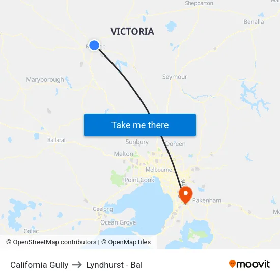 California Gully to Lyndhurst - Bal map