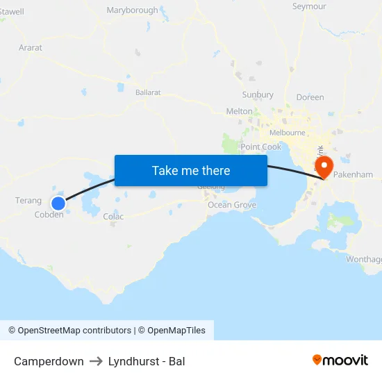Camperdown to Lyndhurst - Bal map