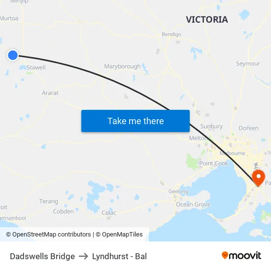 Dadswells Bridge to Lyndhurst - Bal map