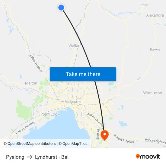 Pyalong to Lyndhurst - Bal map