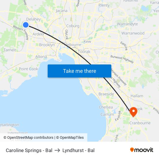 Caroline Springs - Bal to Lyndhurst - Bal map