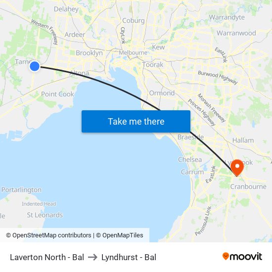 Laverton North - Bal to Lyndhurst - Bal map