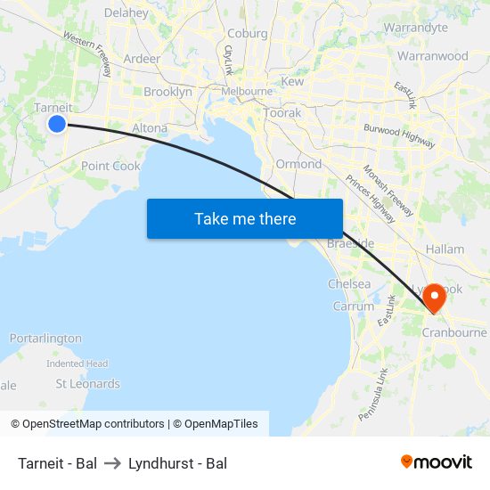 Tarneit - Bal to Lyndhurst - Bal map