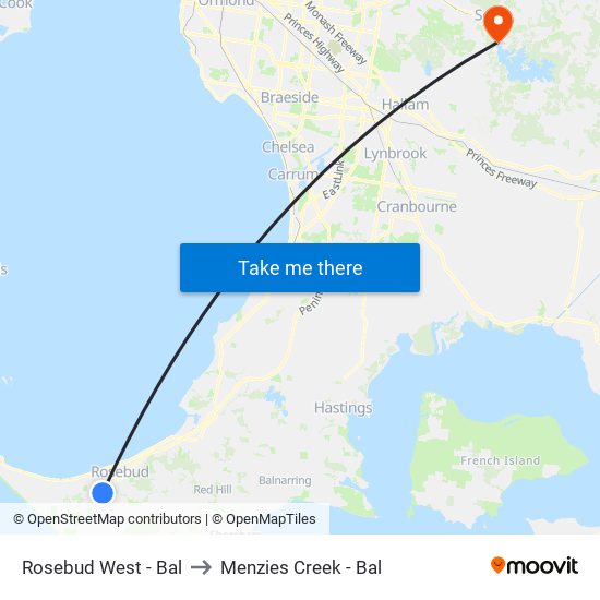 Rosebud West - Bal to Menzies Creek - Bal map
