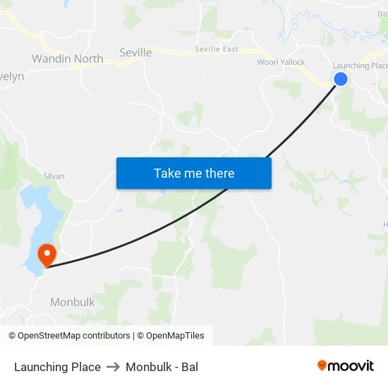 Launching Place to Monbulk - Bal map