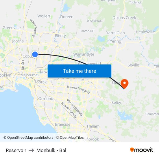 Reservoir to Monbulk - Bal map