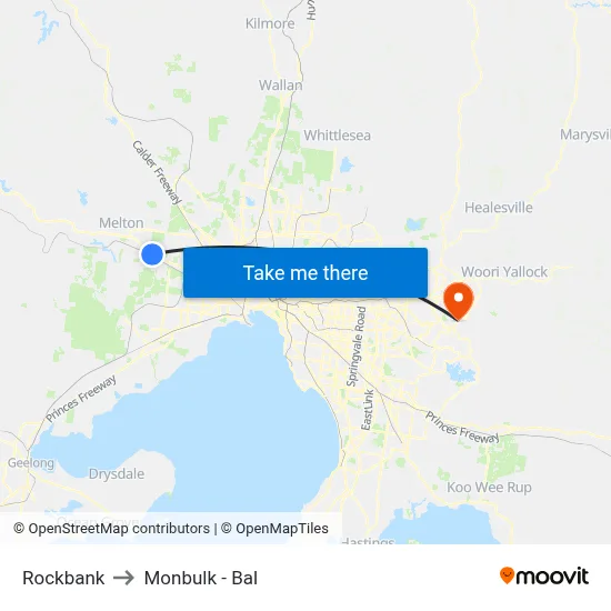 Rockbank to Monbulk - Bal map