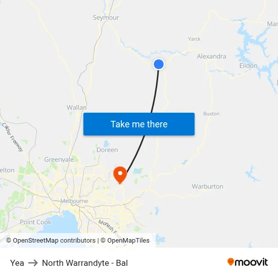Yea to North Warrandyte - Bal map