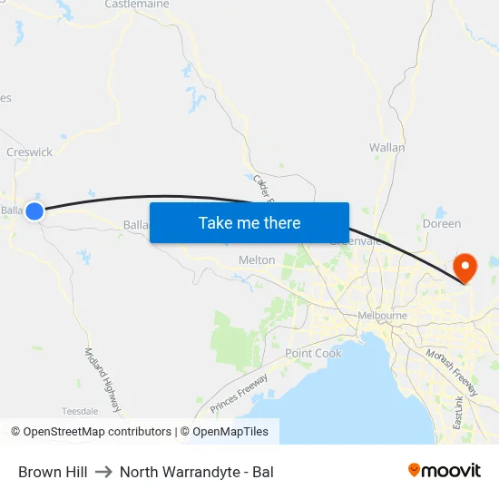 Brown Hill to North Warrandyte - Bal map