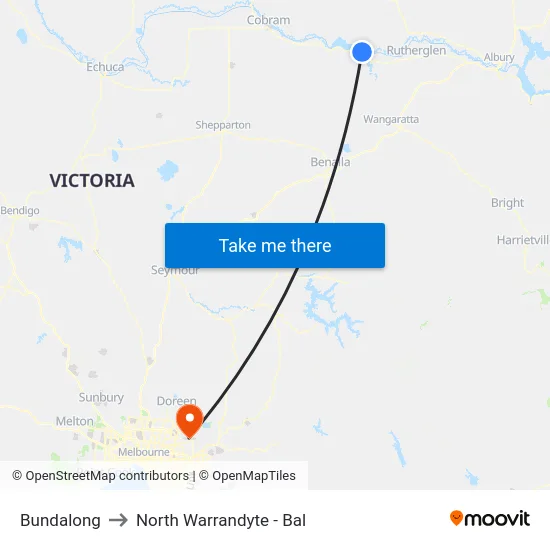 Bundalong to North Warrandyte - Bal map