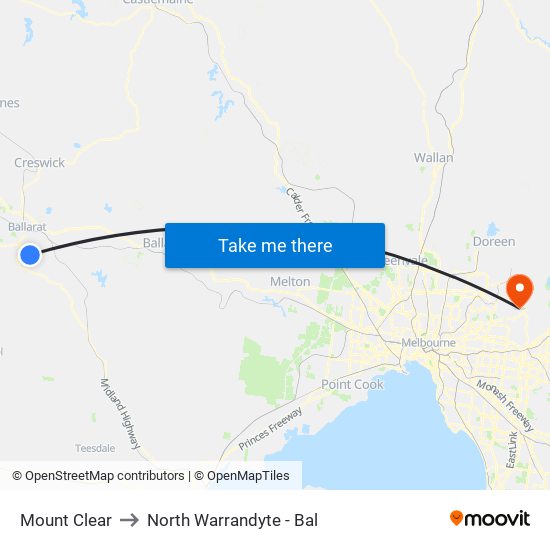 Mount Clear to North Warrandyte - Bal map