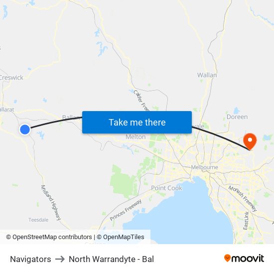Navigators to North Warrandyte - Bal map