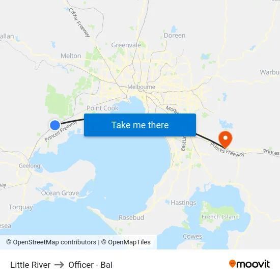 Little River to Officer - Bal map
