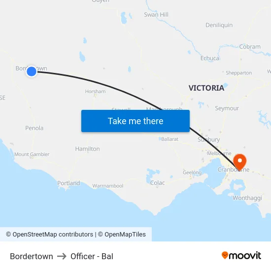 Bordertown to Officer - Bal map