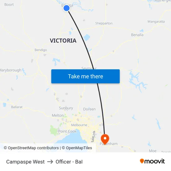 Campaspe West to Officer - Bal map
