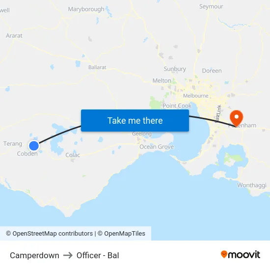 Camperdown to Officer - Bal map