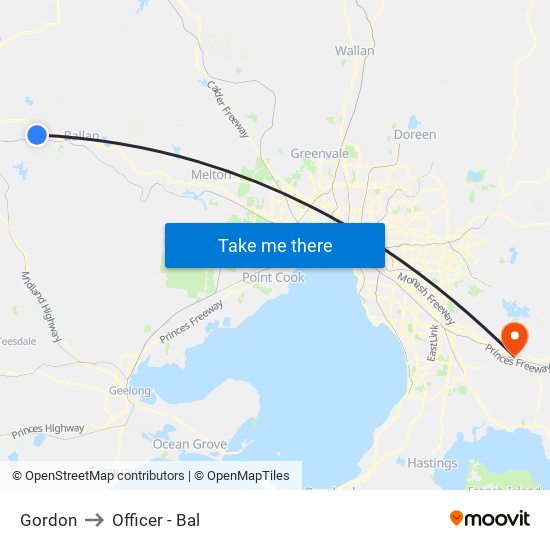 Gordon to Officer - Bal map
