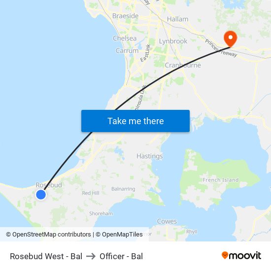 Rosebud West - Bal to Officer - Bal map