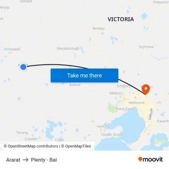 Ararat to Plenty - Bal map