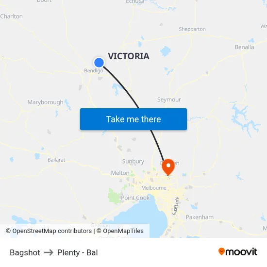 Bagshot to Plenty - Bal map