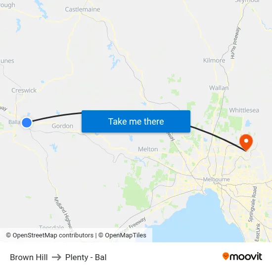 Brown Hill to Plenty - Bal map