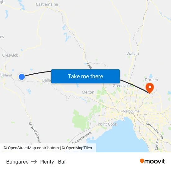 Bungaree to Plenty - Bal map