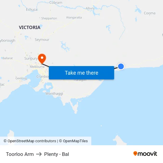 Toorloo Arm to Plenty - Bal map