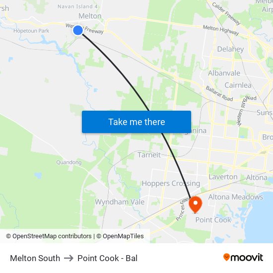 Melton South to Point Cook - Bal map