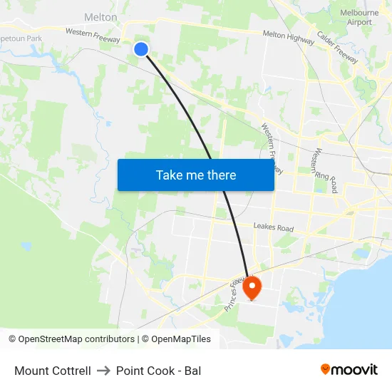 Mount Cottrell to Point Cook - Bal map